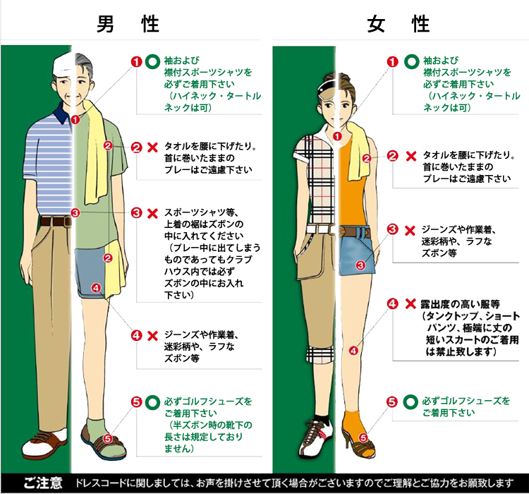 ドレスコードの説明が書かれたチラシ